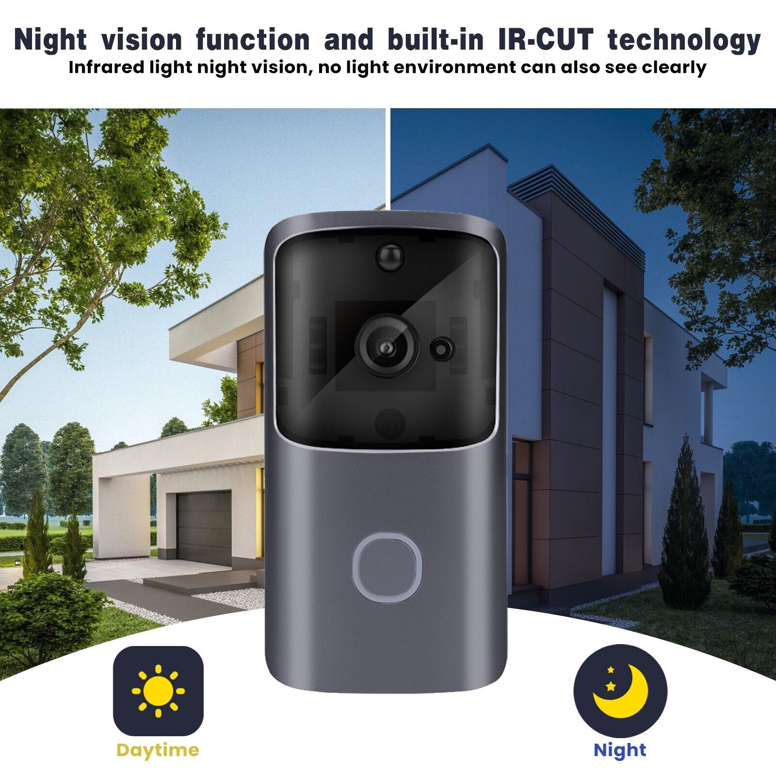 Wireless WiFi Video Doorbell Smart Phone Camera Door Bell Ring Intercom Security