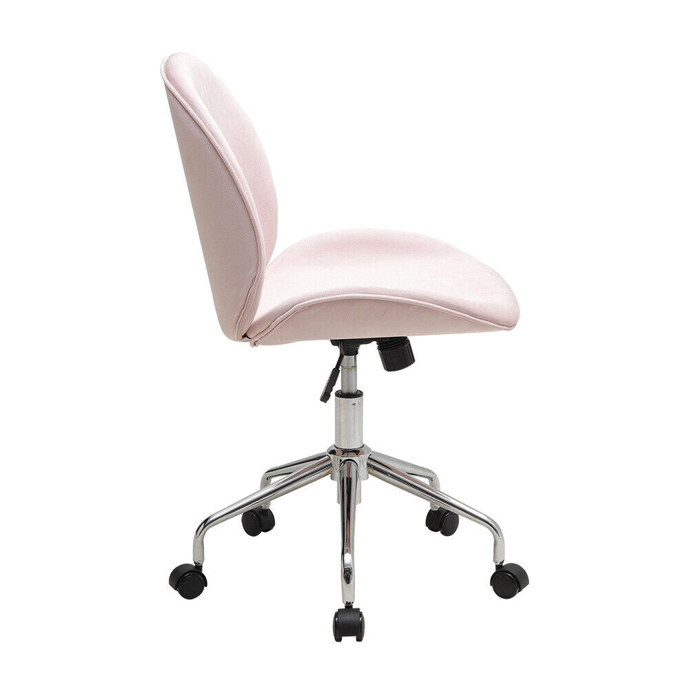 Pink Velvet Swivel Computer Desk Office Chair