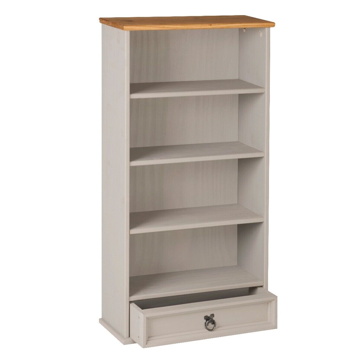 Grey Bookcase with 4 Shelves and 1 Drawer