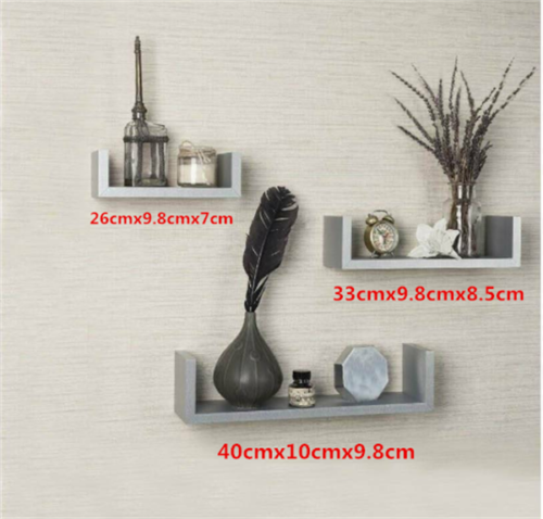 Set of 3 Floating Shelves Wall Mounted Storage Display Shelf Kit Home Decor