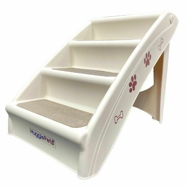 Dog Cat Plastic Folding Stairs & Carpet Pet Dog Puppy Lightweight Access Step