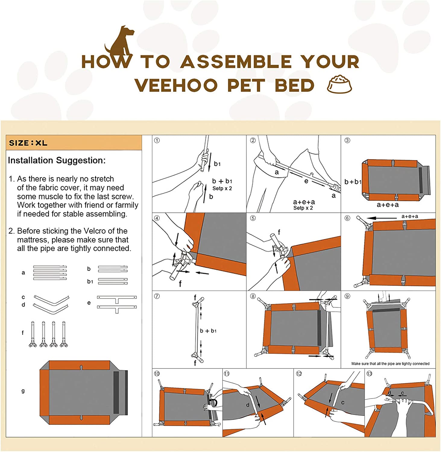 Cooling Elevated Dog Bed - Portable Raised Pet Cot with Washable & Breathable Mesh, No-Slip Rubber Feet for Indoor & Outdoor Use, Standard Package, X Large, Black