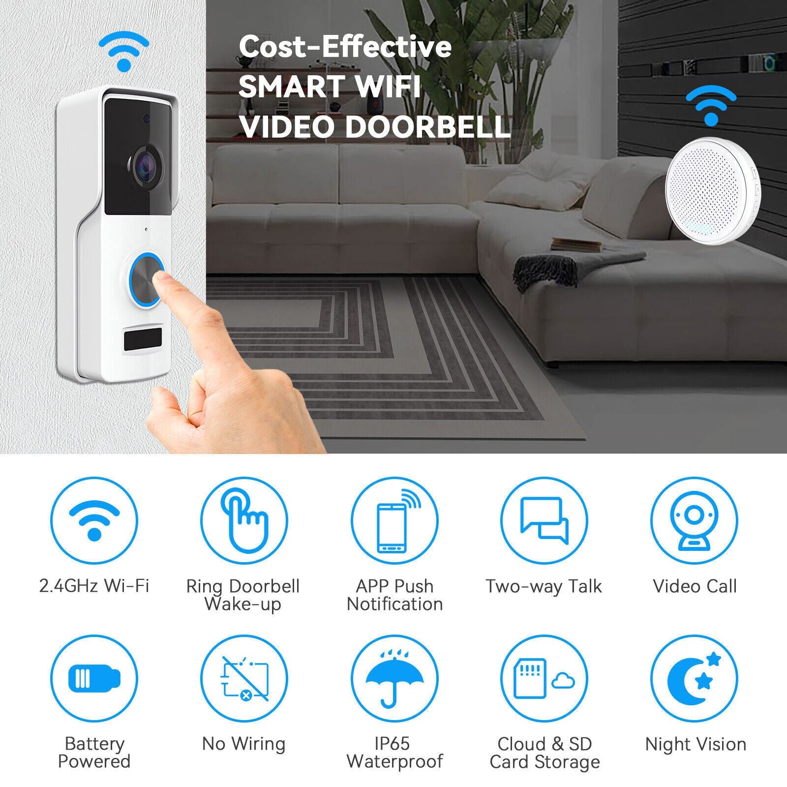 Ring Video Doorbell HD video Wireless Doorbell Advanced Motion Detection Camera