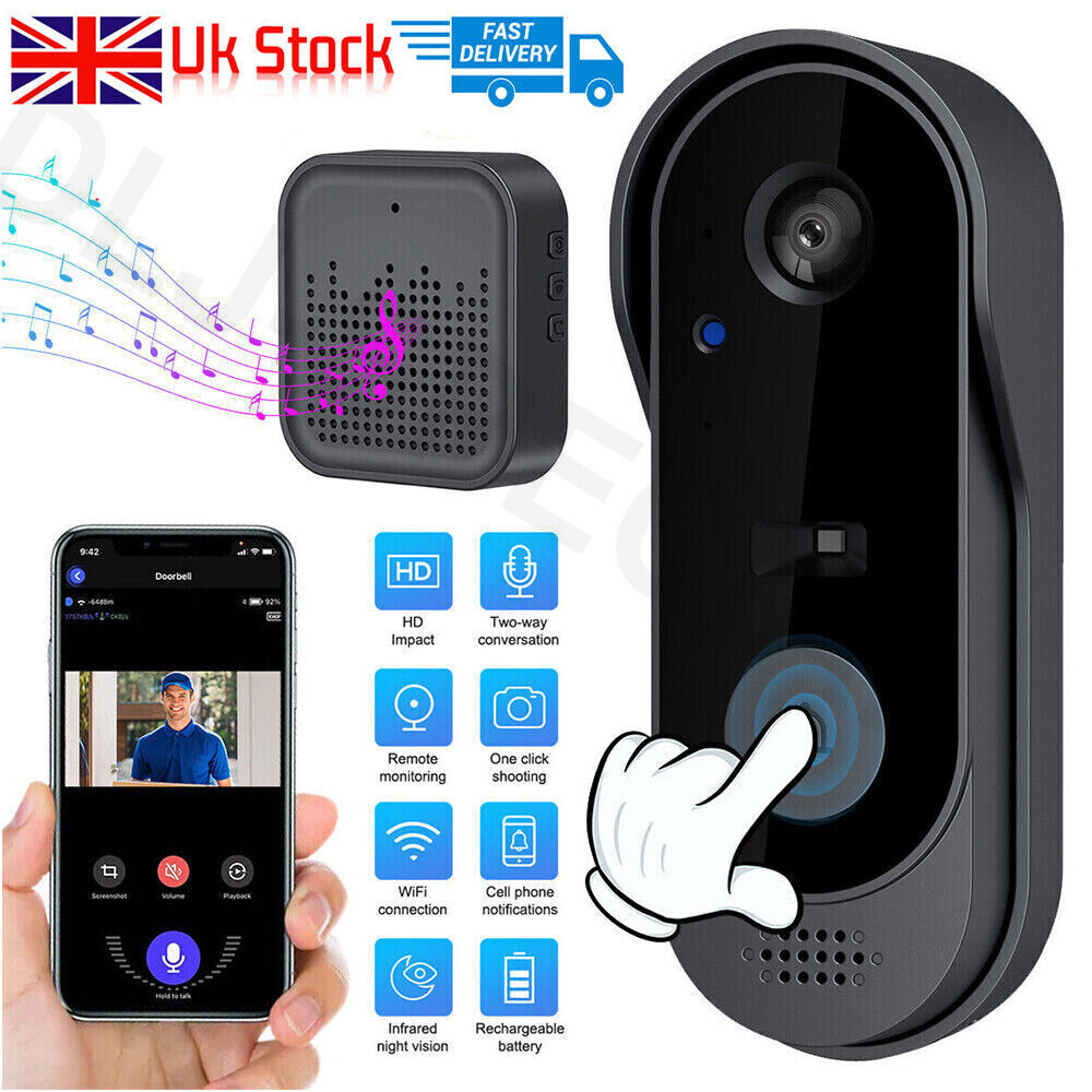 Wireless Smart Video Doorbell WiFi Security Camera Bell Phone Door Ring Intercom