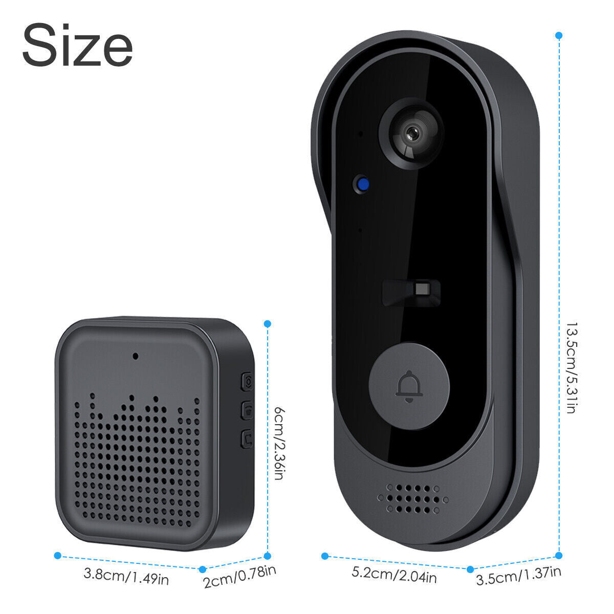 Wireless Smart Video Doorbell WiFi Security Camera Bell Phone Door Ring Intercom