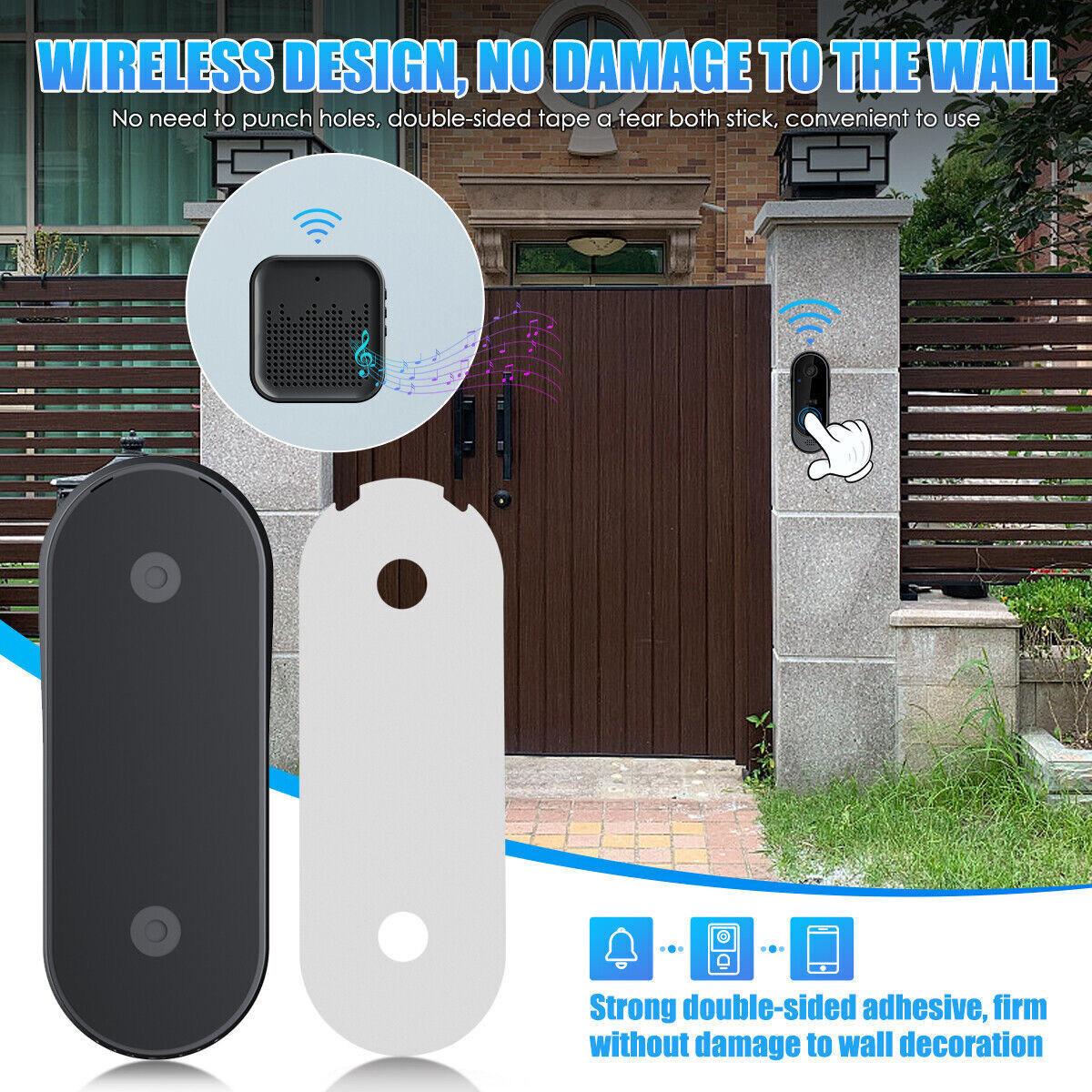 Wireless Smart Video Doorbell WiFi Security Camera Bell Phone Door Ring Intercom