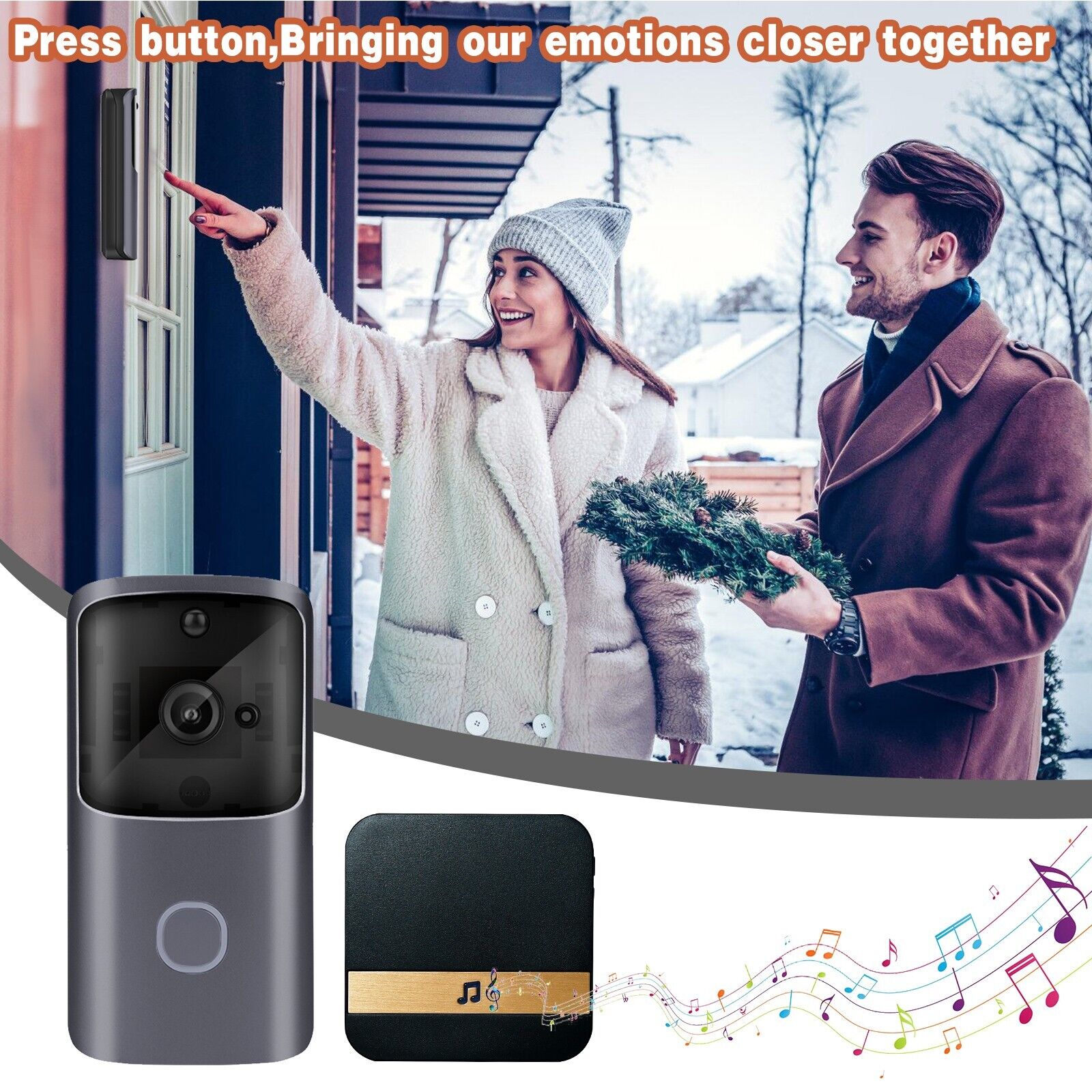 Wireless WiFi Video Doorbell Smart Phone Camera Door Bell Ring Intercom Security