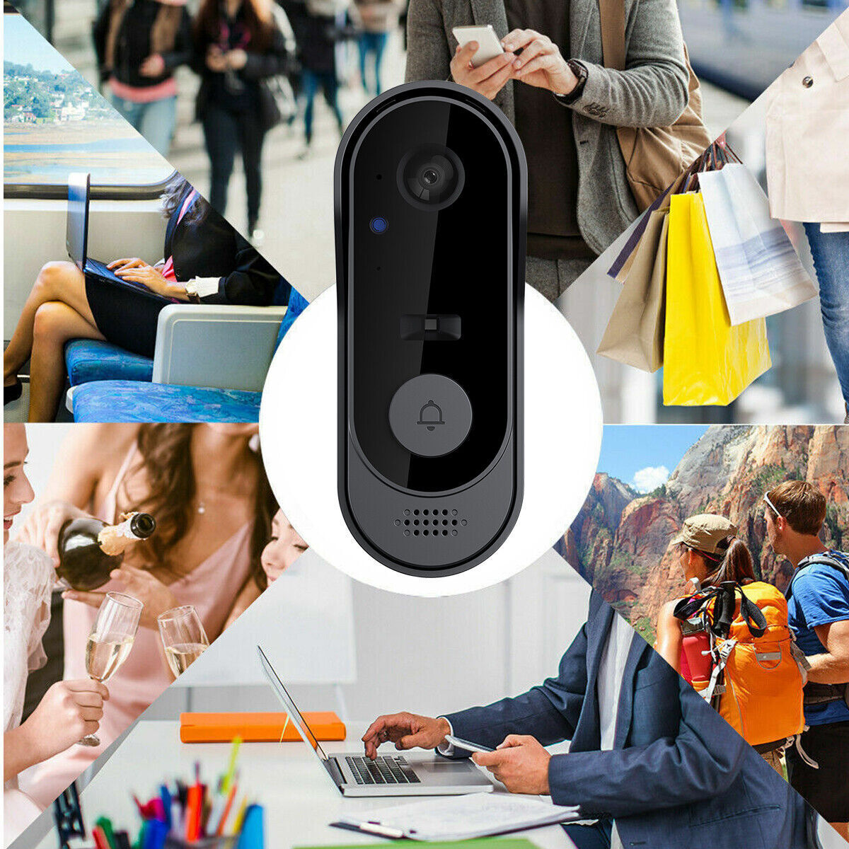 Wireless Smart Video Doorbell WiFi Security Camera Bell Phone Door Ring Intercom