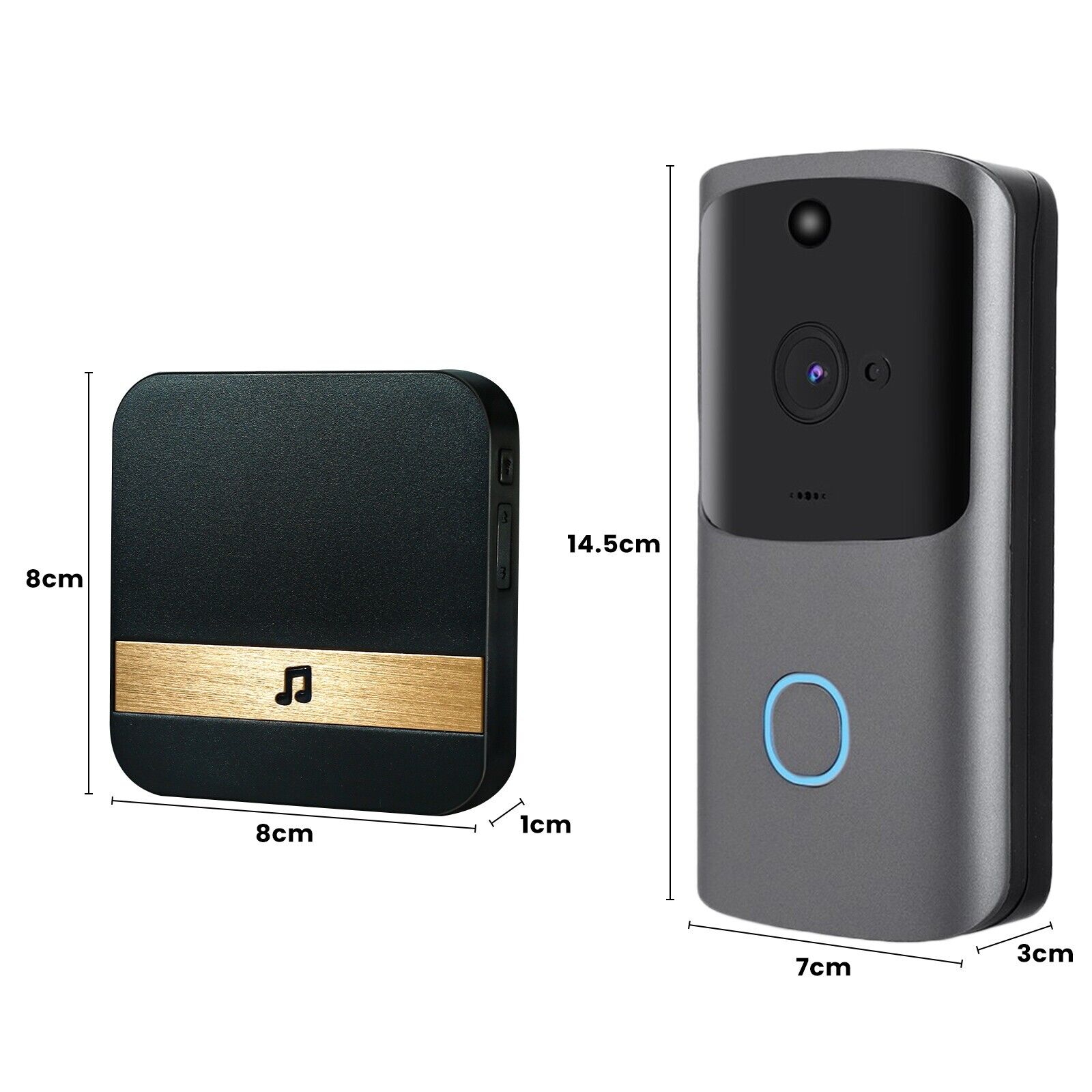 Wireless WiFi Video Doorbell Smart Phone Camera Door Bell Ring Intercom Security