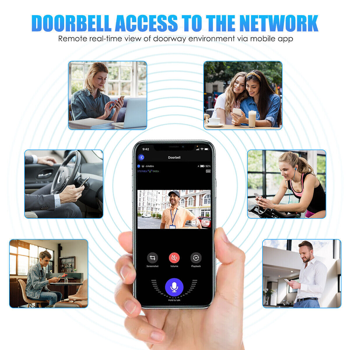 Wireless Smart Video Doorbell WiFi Security Camera Bell Phone Door Ring Intercom