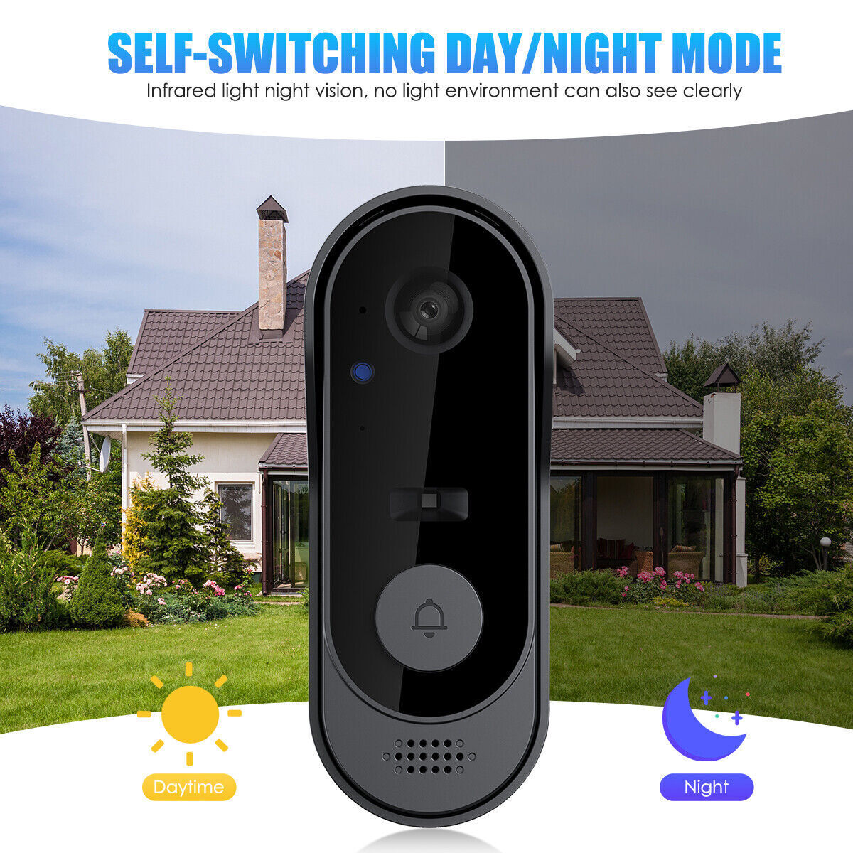 Wireless Smart Video Doorbell WiFi Security Camera Bell Phone Door Ring Intercom