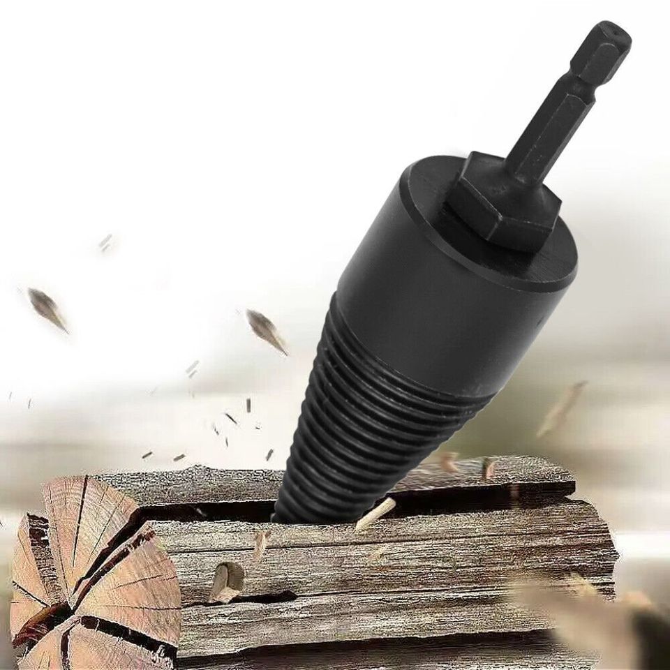 32mm Firewood Drill Bit Wood Cone Hex Shank Wood Log Splitter Screw Splitting