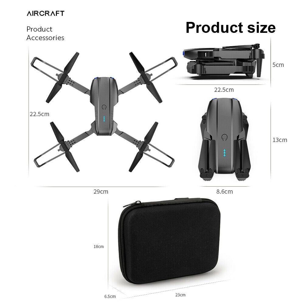 Drone RC Drones Pro HD 4K Camera GPS WIFI FPV Quadcopter Foldable Bag Black 2022