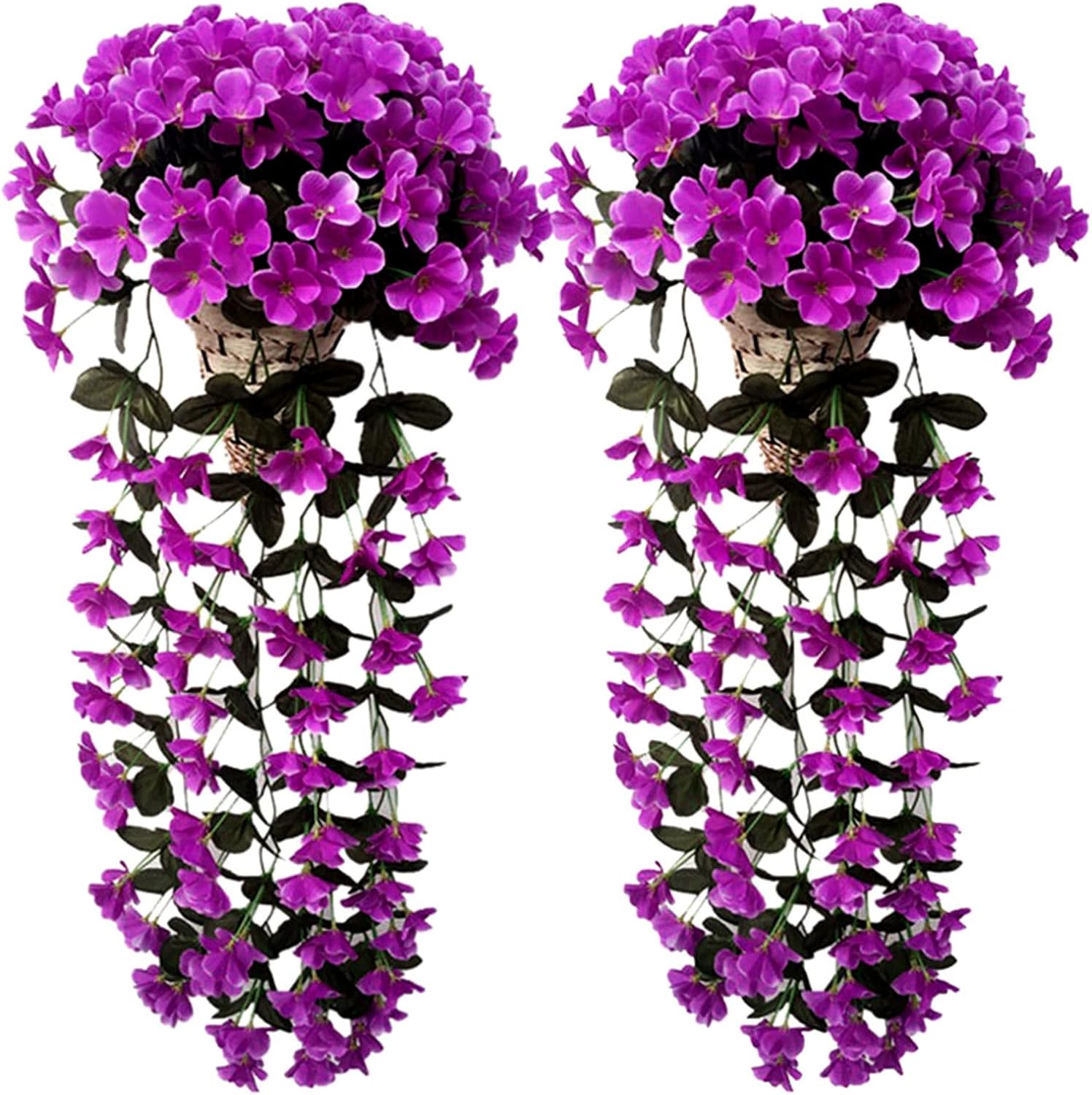 Artificial Wisteria Basket Vine Purple Artificial Hanging Flowers Fake /Artificial Flowers for Garden Wall Fence Wedding Balcony Outdoor Inside Home Door Decoration