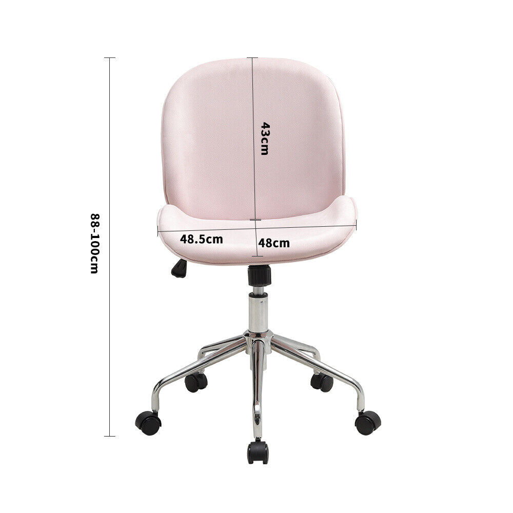 Pink Velvet Swivel Computer Desk Office Chair