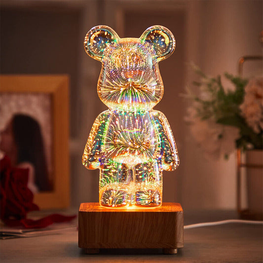 3D Bear Firework Light 7 Color Lights Table Lamp Dimming As Valentines Day Gift