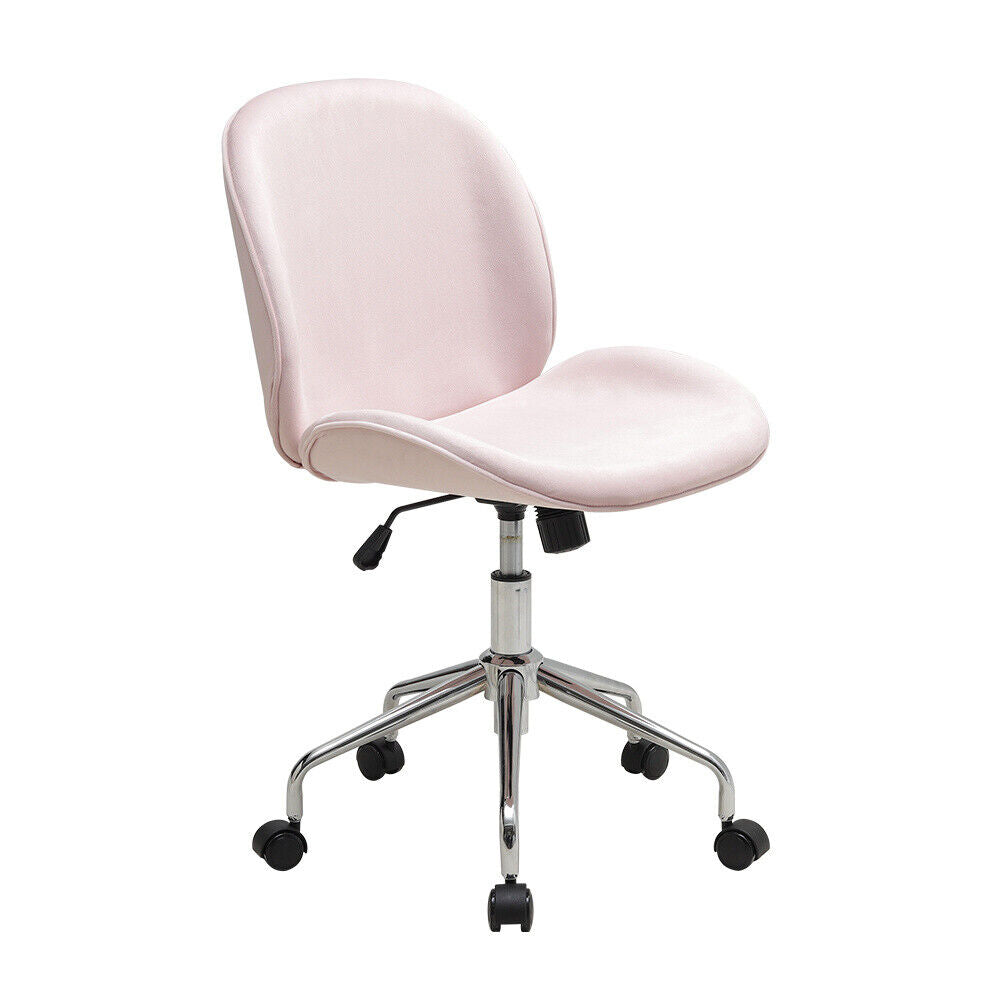 Pink Velvet Swivel Computer Desk Office Chair