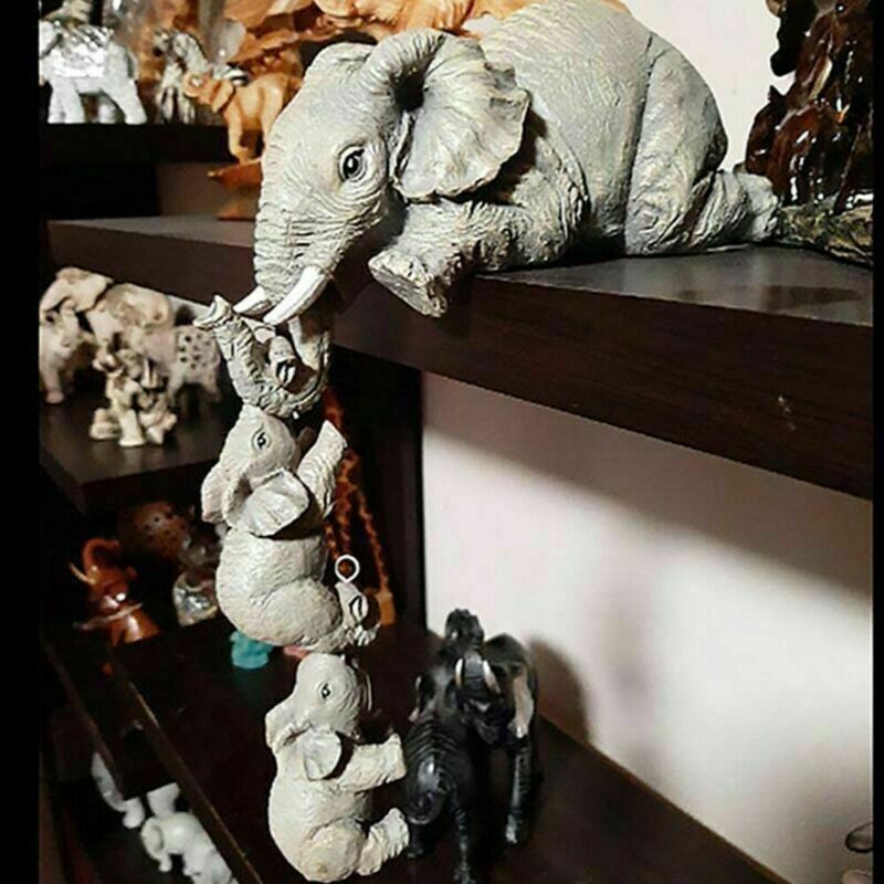 Ornaments Sculptures Collections Elephant Statue Shelf Decor Figurines Christmas