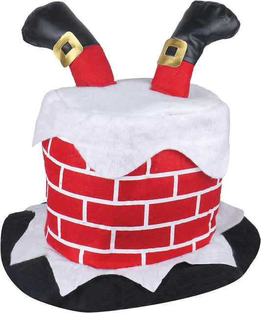 Chimney Hat with Santa Legs, Red