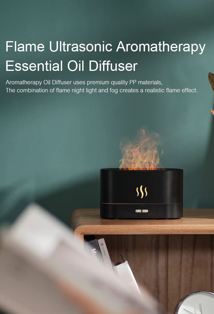 Aromatherapy Diffuser, Flame Effect Humidifier USB