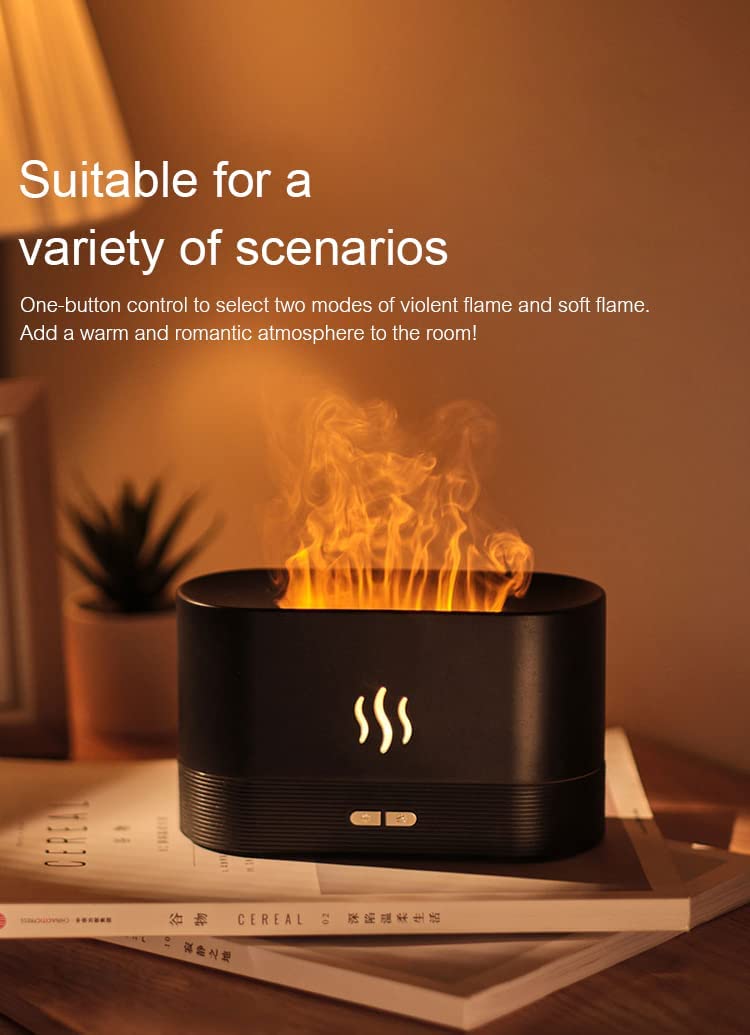 Aromatherapy Diffuser, Flame Effect Humidifier USB