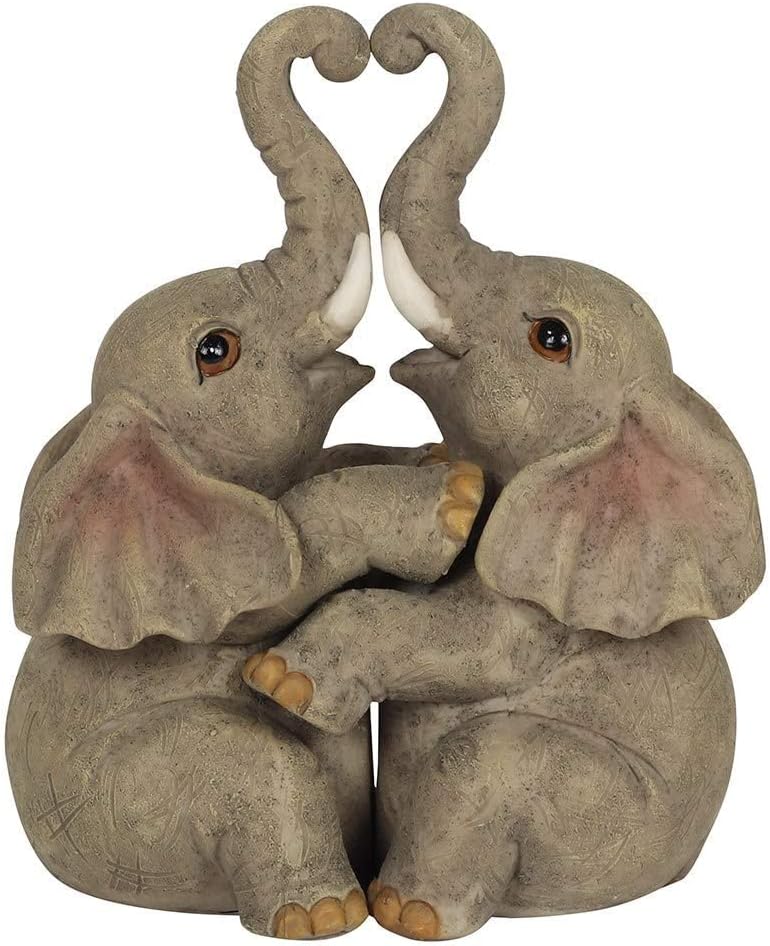 Elephant Embrace Couple Ornament | 2pcs. 250g, Grey