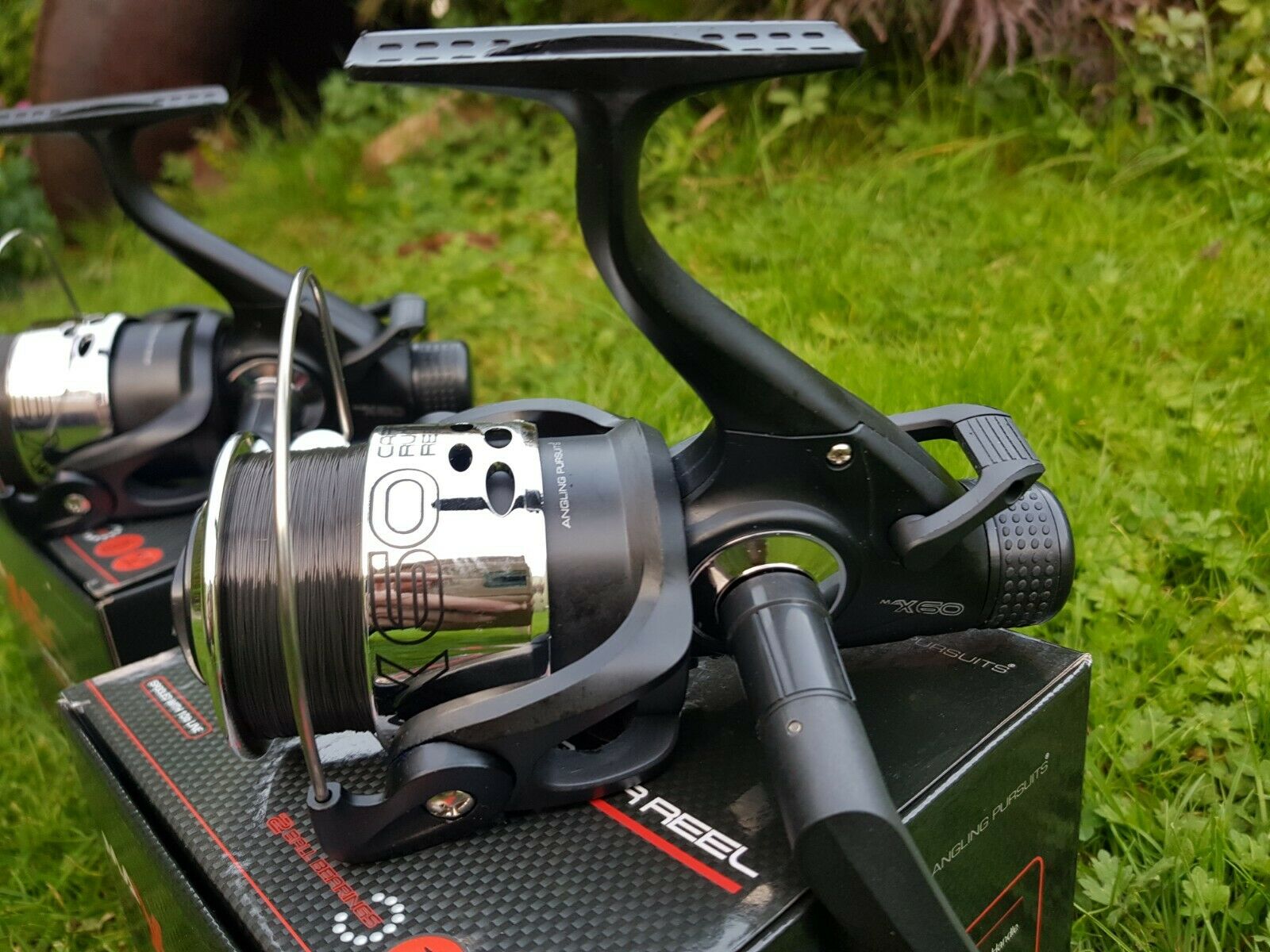 2 X NGT ANGLING PURSUITS MAX 60 CARP FISHING REELS LOADED 10LB LINE TACKLE