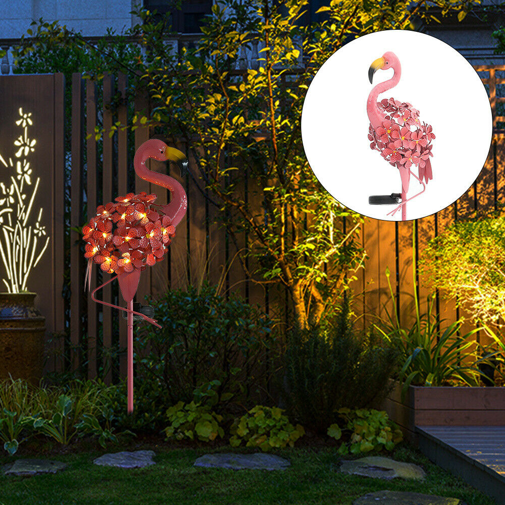 Solar Power Flamingo Light Garden LED Statue Lawn Lamp Ornament Landscape Decor