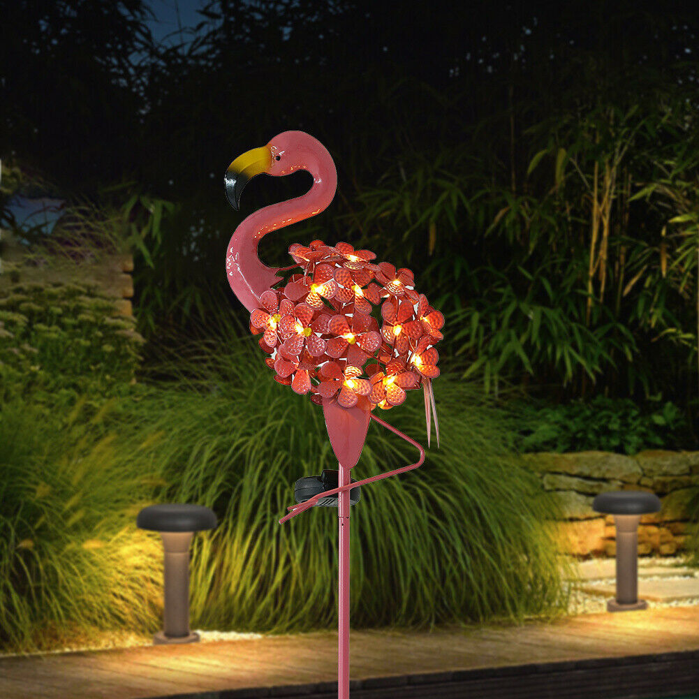 Solar Power Flamingo Light Garden LED Statue Lawn Lamp Ornament Landscape Decor