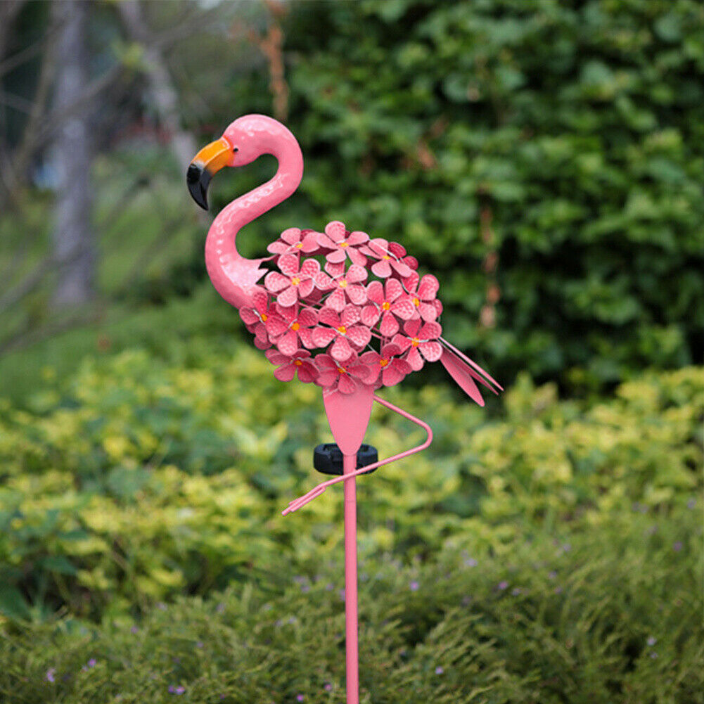 Solar Power Flamingo Light Garden LED Statue Lawn Lamp Ornament Landscape Decor