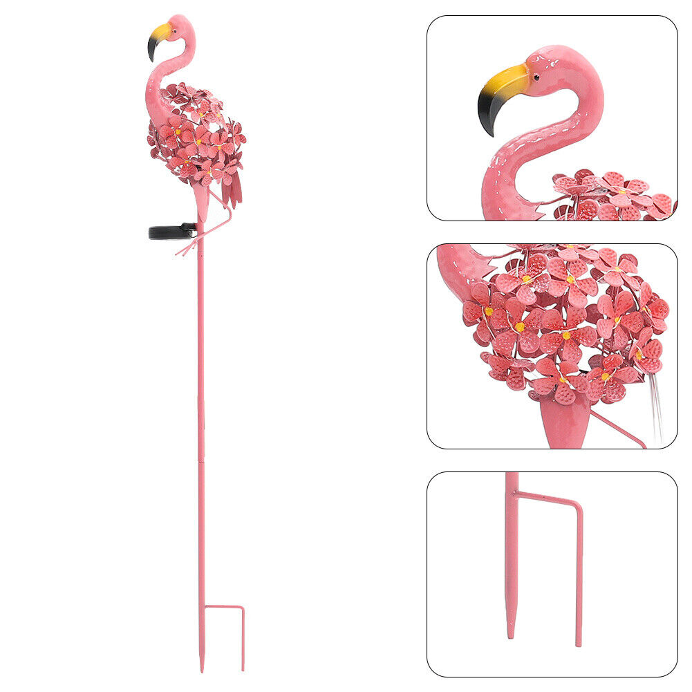 Solar Power Flamingo Light Garden LED Statue Lawn Lamp Ornament Landscape Decor