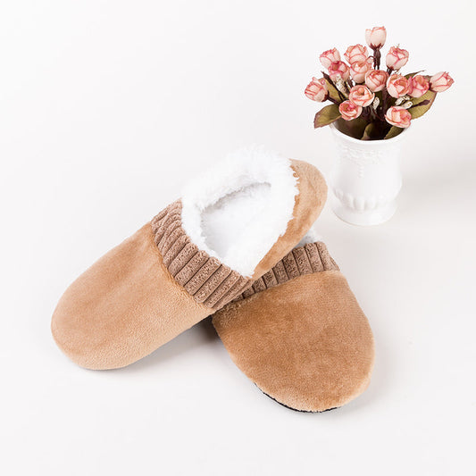 Super Soft Warm Cozy Fuzzy Soft Touch Slippers Thermal Socks for Home Spa Hotel - Champagne