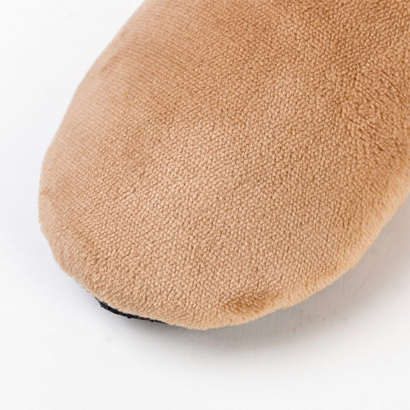 Super Soft Warm Cozy Fuzzy Soft Touch Slippers Thermal Socks for Home Spa Hotel - Champagne