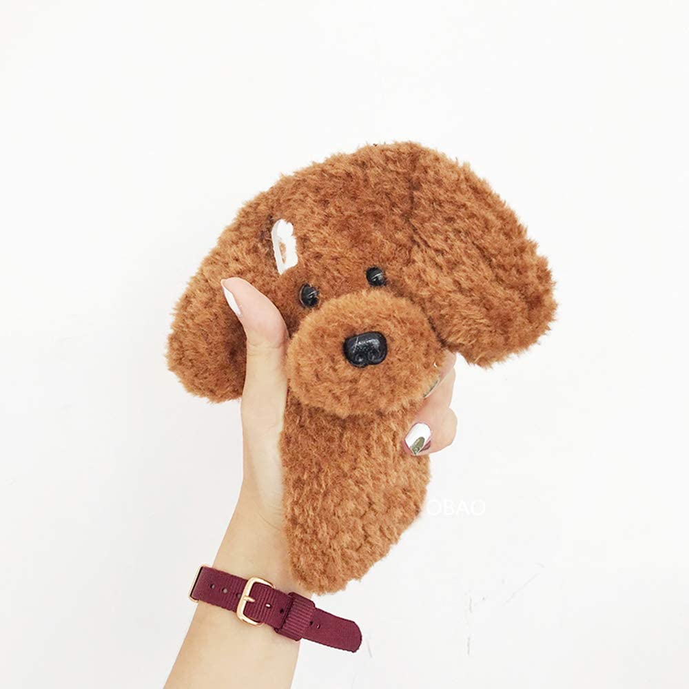 Super Cute Teddy Dog Fluffy Fur Case Compatible with iPhones