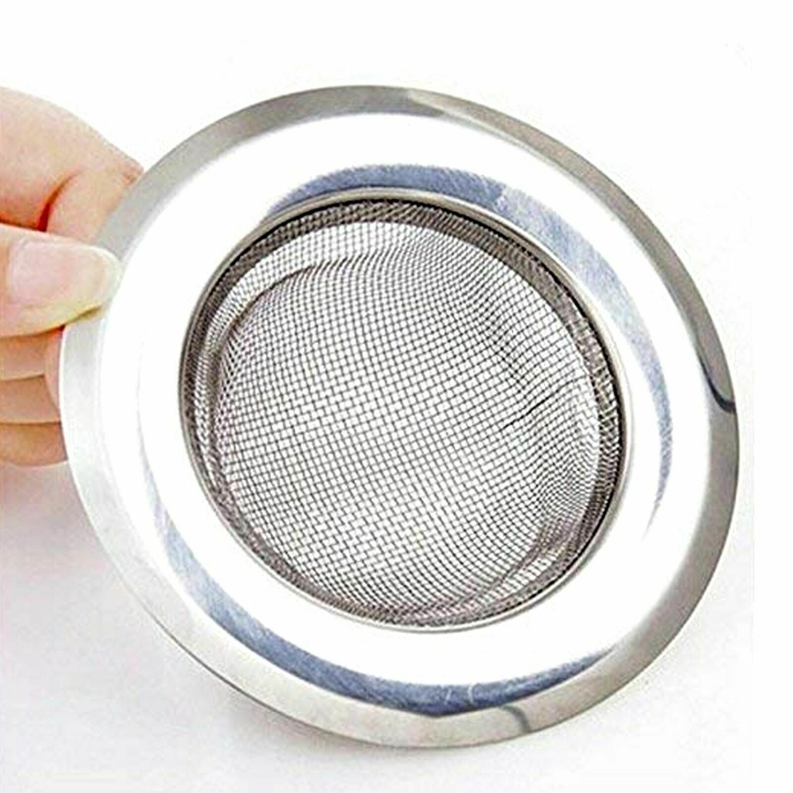 Stainless Steel POLISHED Bath Plug Hole Sink Strainer sink Drainer mesh 10.5cm