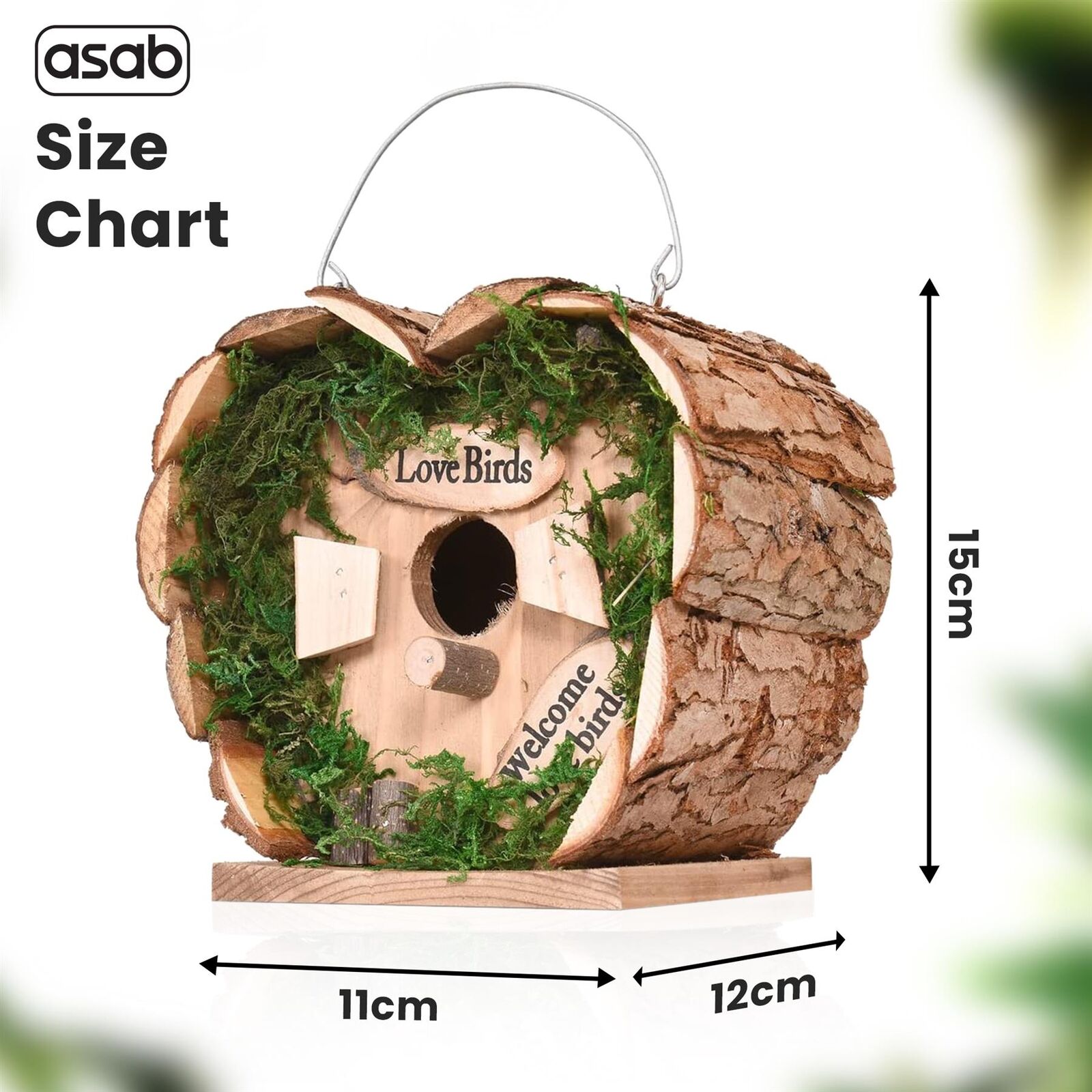 Wooden Bird Nest House Wild Nesting Garden Hanging Wood Bird Nest Box