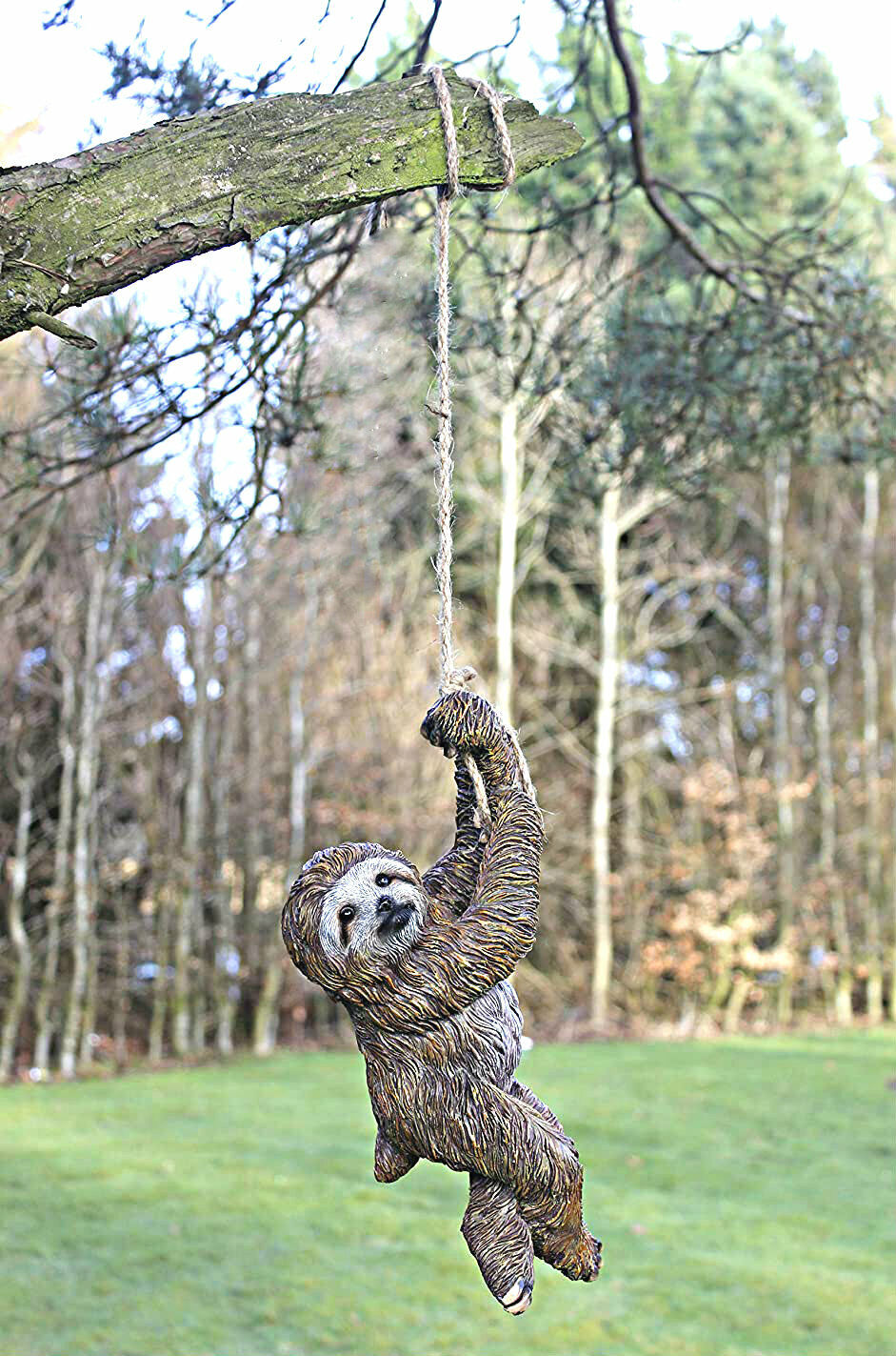 Climbing Sloth Tree Hanging Garden Ornament Outdoor Decor Animal Rope