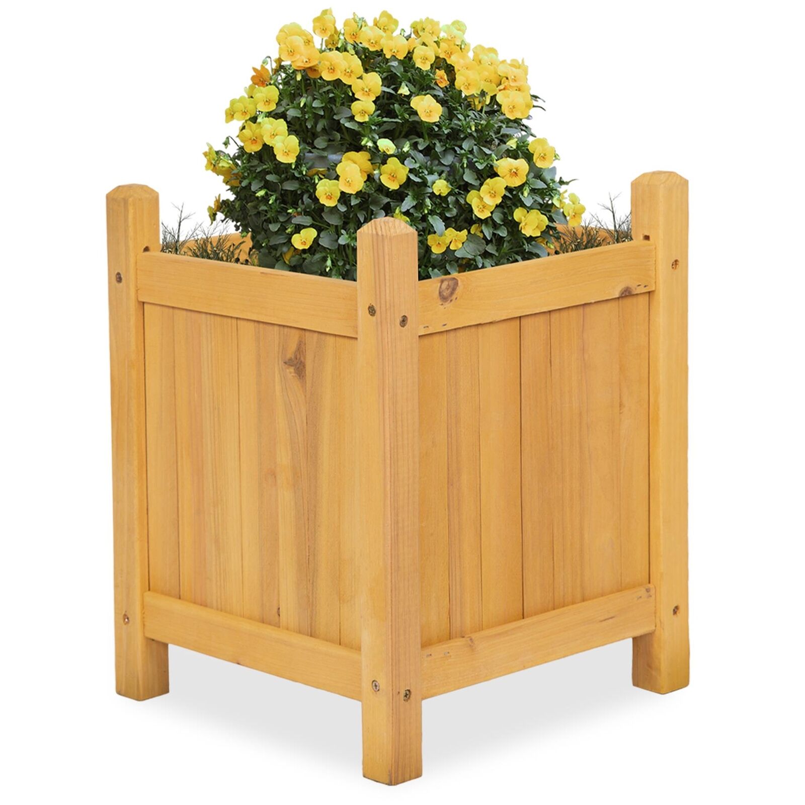 Wooden Outdoor Planter Garden Display Pot Raised Bed Plant Flowers