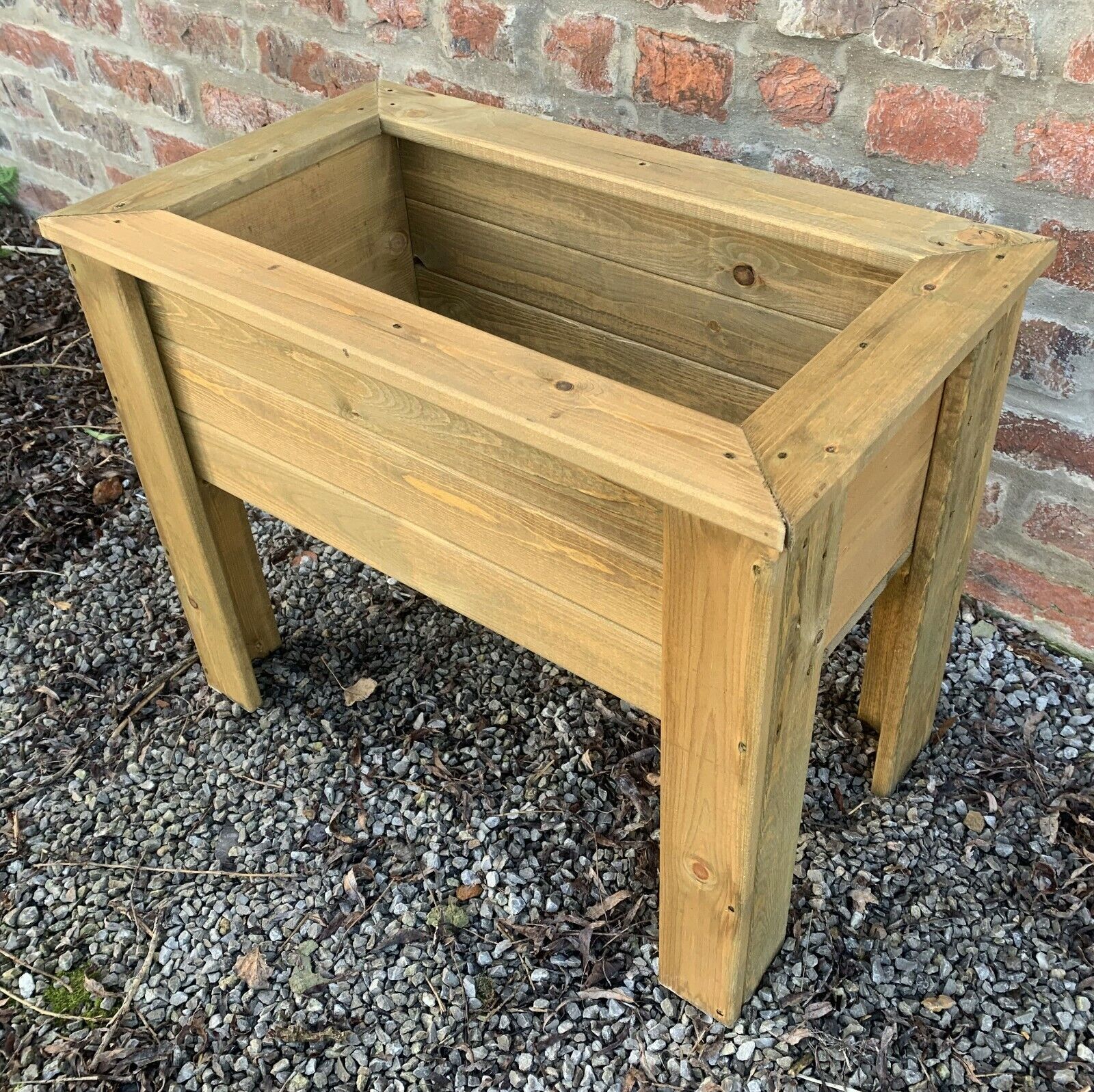 Raised Wooden Planter Veg Container Wood Flower Garden Grow Trough READY MADE