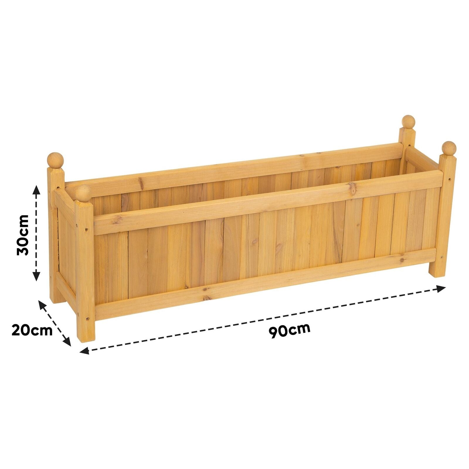 Wooden Outdoor Planter Garden Display Pot Raised Bed Plant Flowers