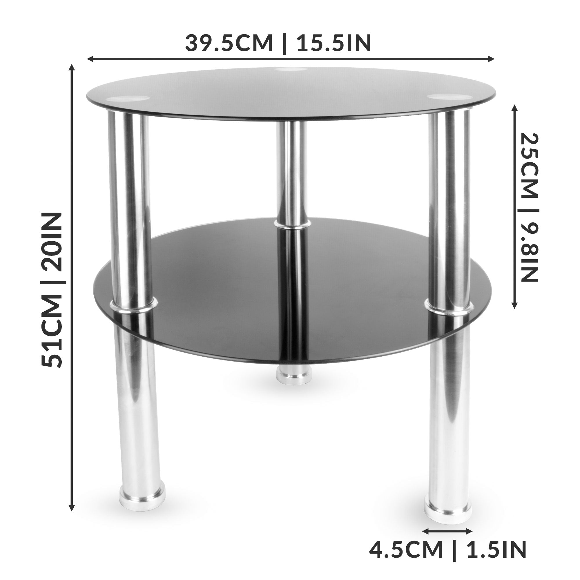 Small Round 2 Tier Glass Table