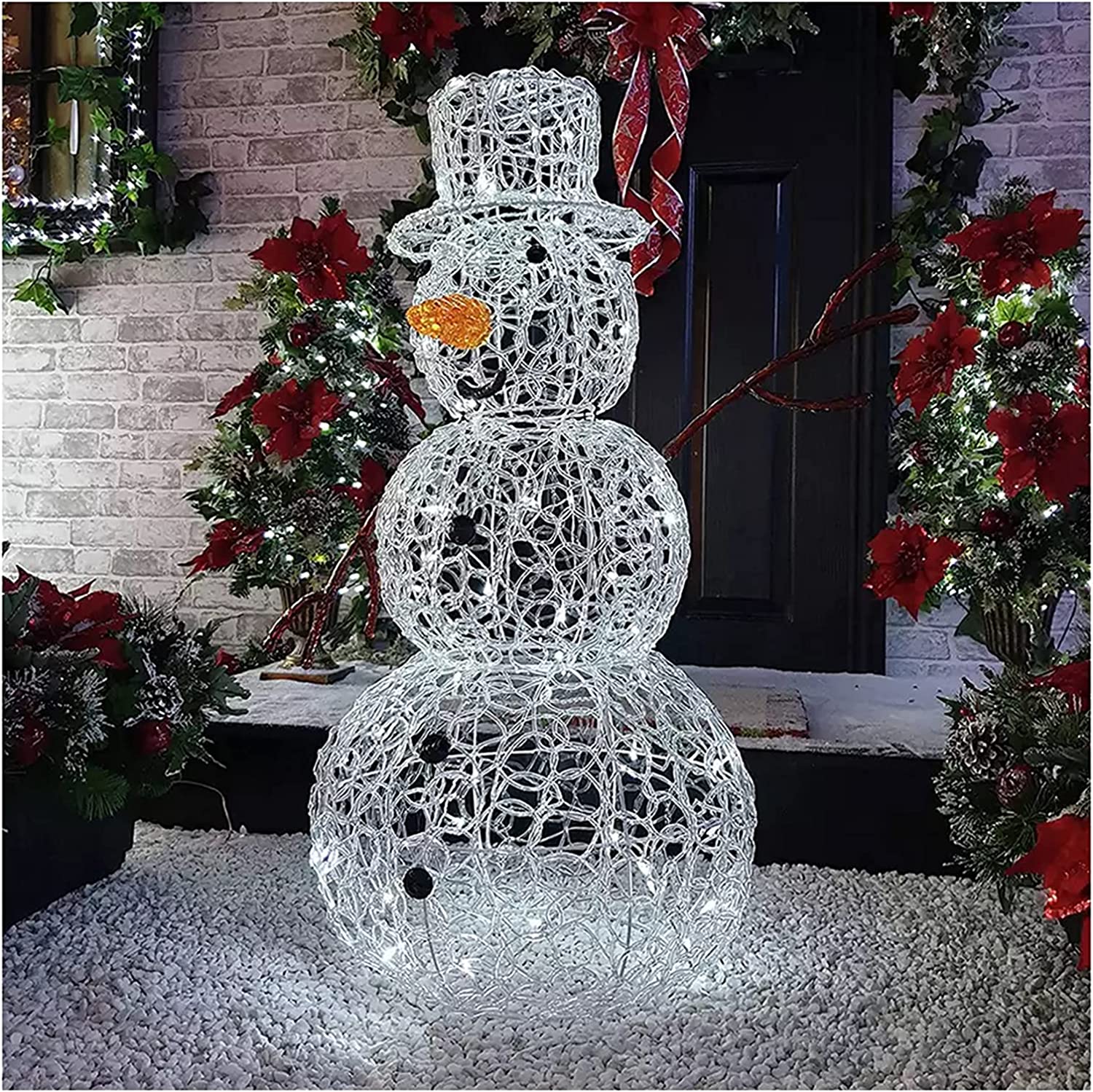 Premier Christmas Decorations 90cm Lit Soft Acrylic Snowman with 80 White LEDs