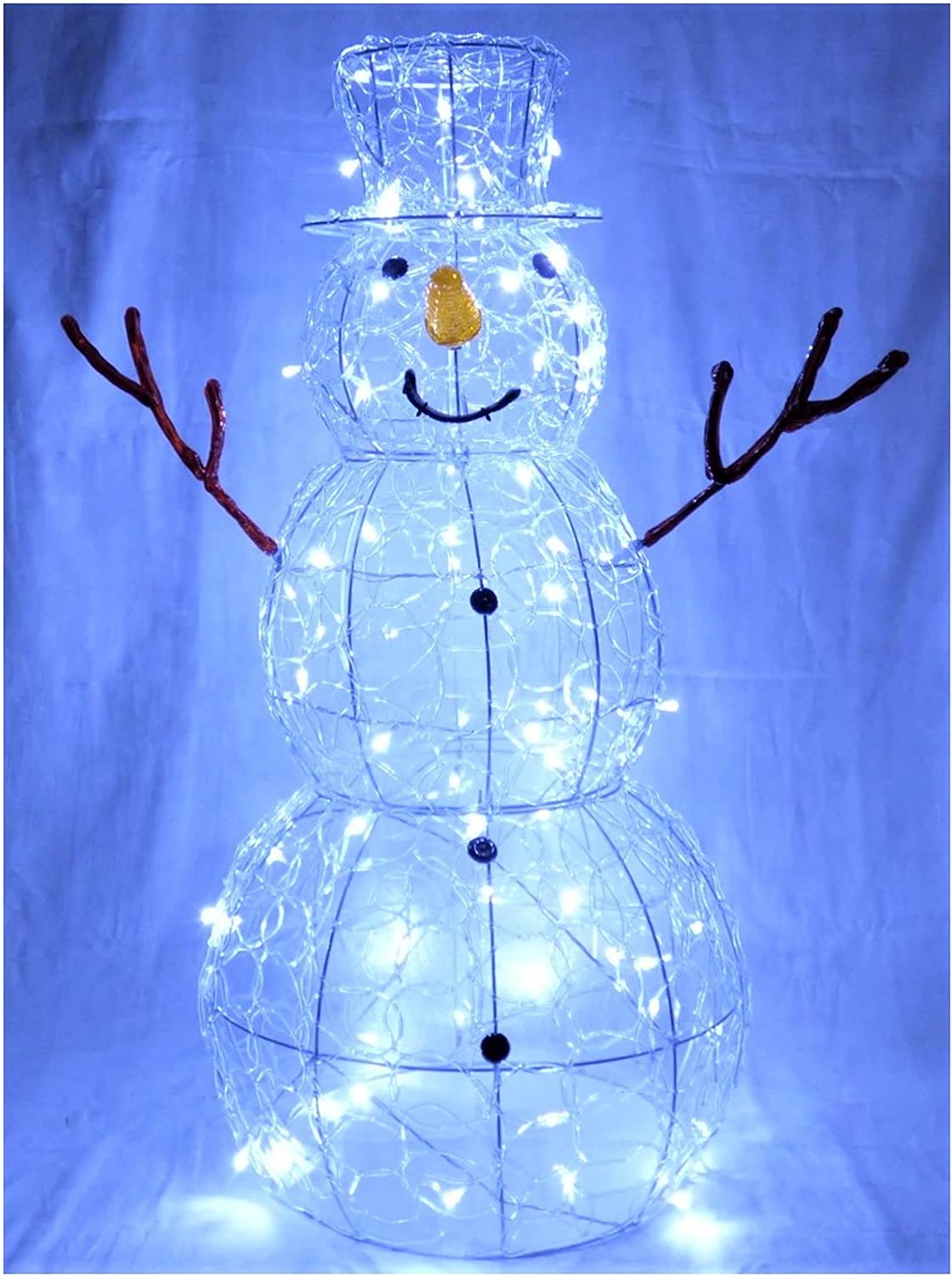 Premier Christmas Decorations 90cm Lit Soft Acrylic Snowman with 80 White LEDs