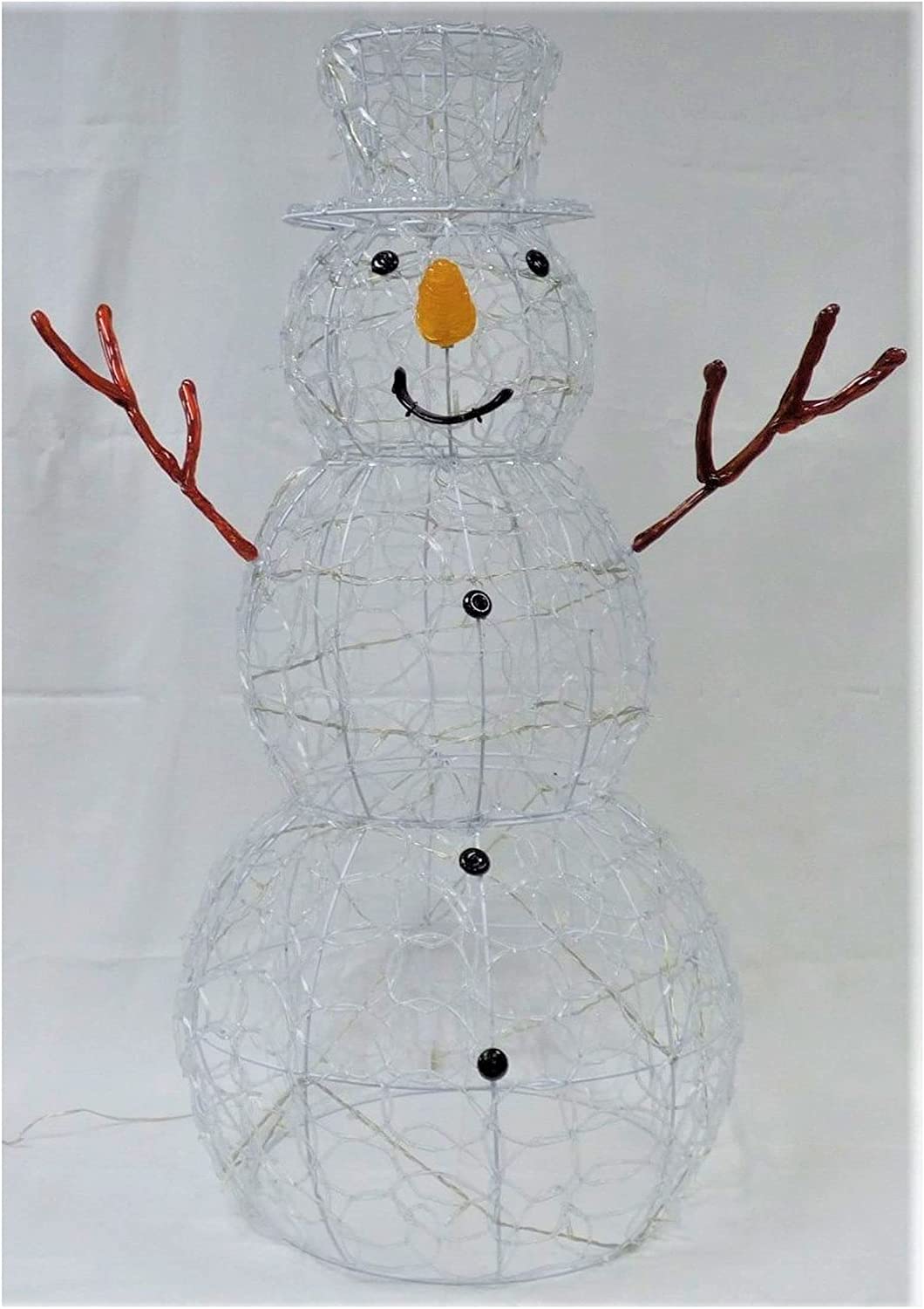 Premier Christmas Decorations 90cm Lit Soft Acrylic Snowman with 80 White LEDs