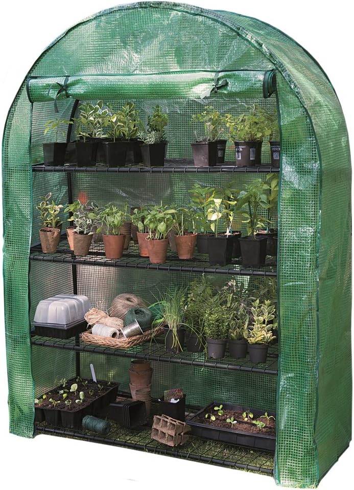 45 x 105 x 160 cm 4-Tier Extra Wide Grow Arc with Heavy Duty Cover - Green