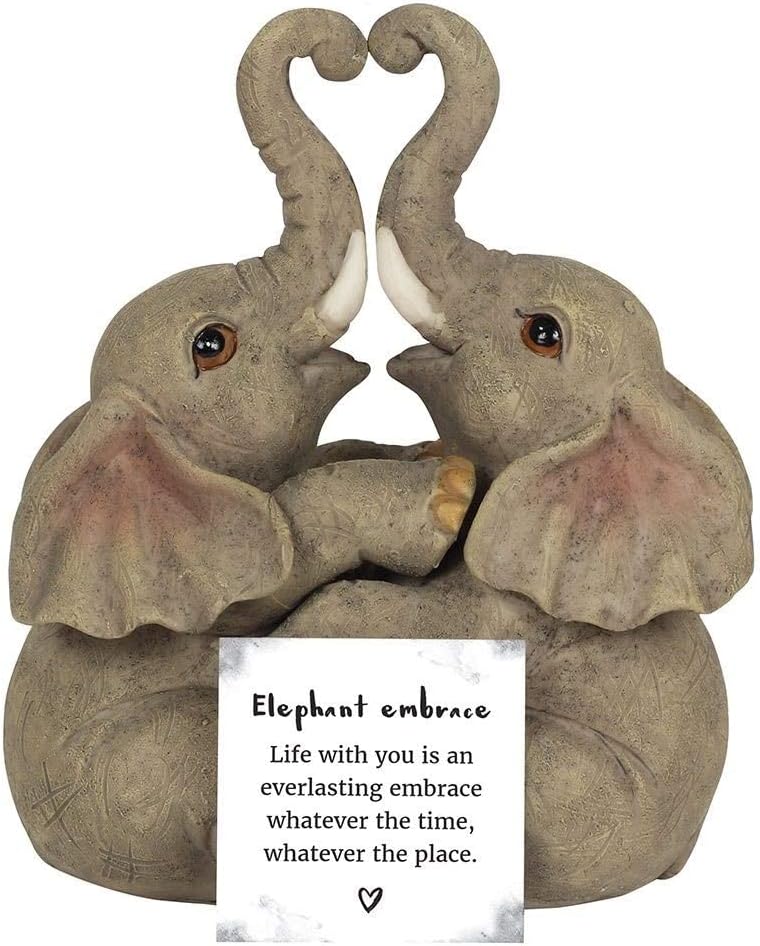 Elephant Embrace Couple Ornament | 2pcs. 250g, Grey