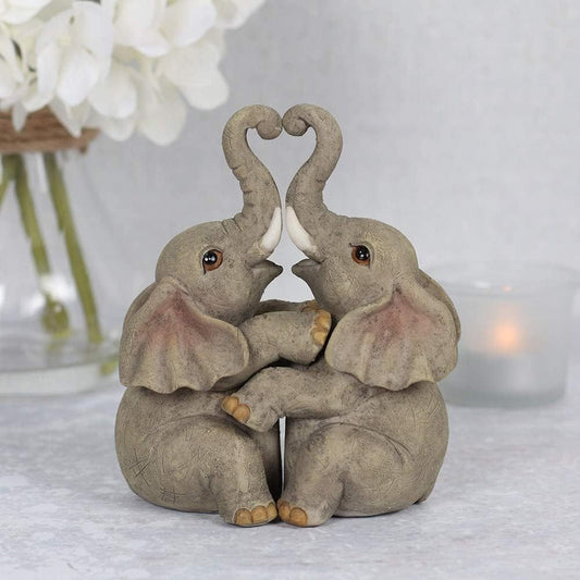 Elephant Embrace Couple Ornament | 2pcs. 250g, Grey