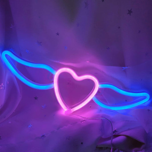 Pink Blue Heart Neon Signs Heart Neon Light LED