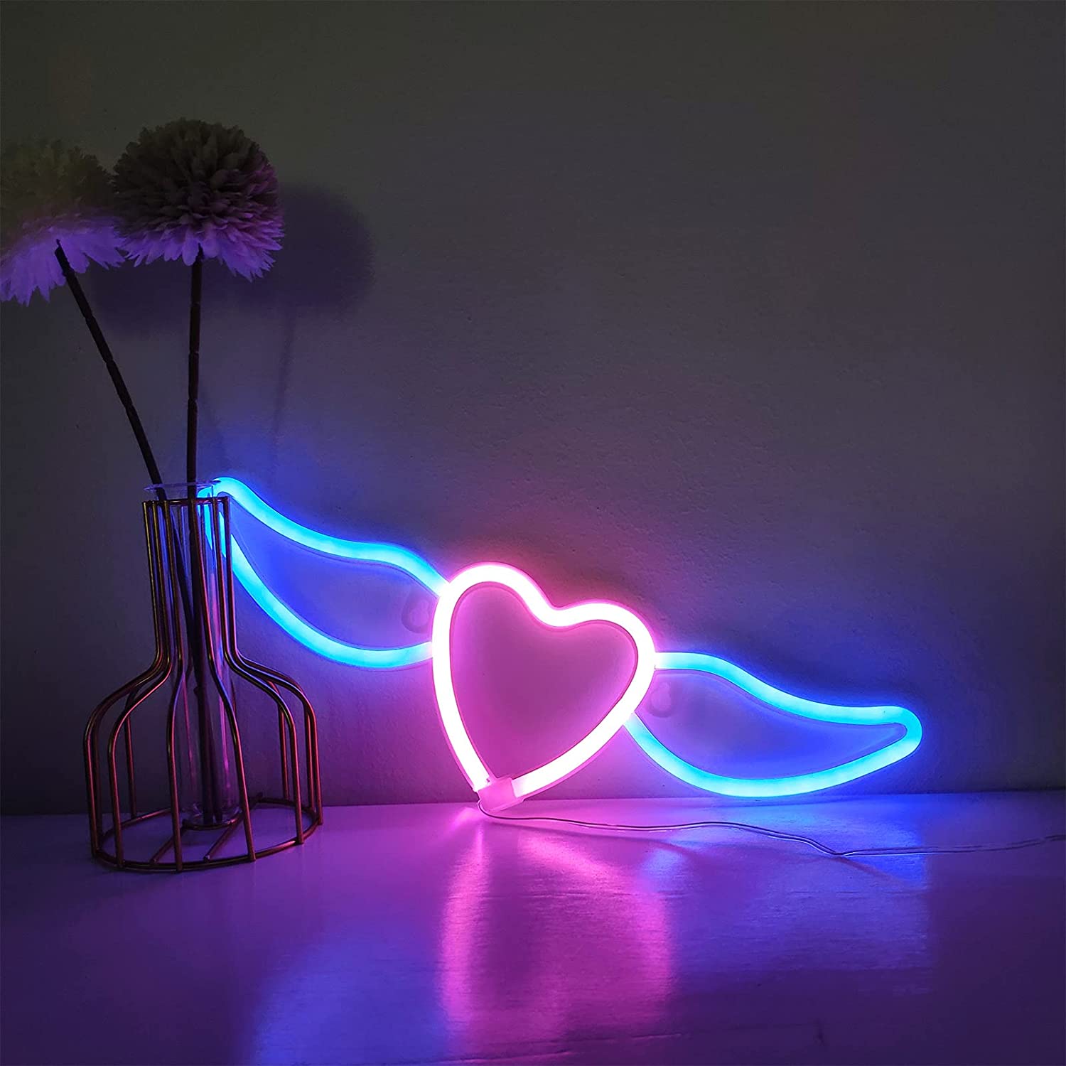 Pink Blue Heart Neon Signs Heart Neon Light LED