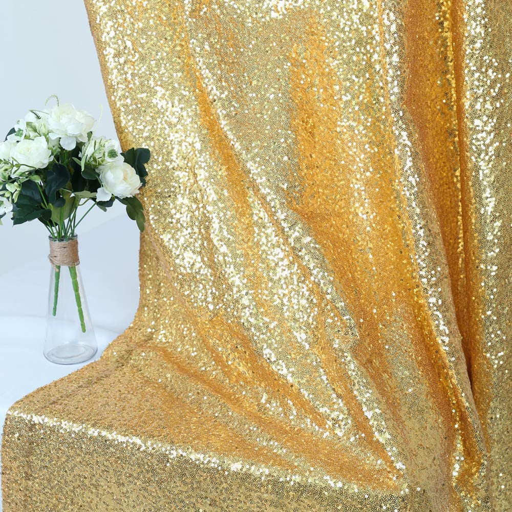 4ft*6.5ft Photo Booth Backdrop Gold Sequin Fabric